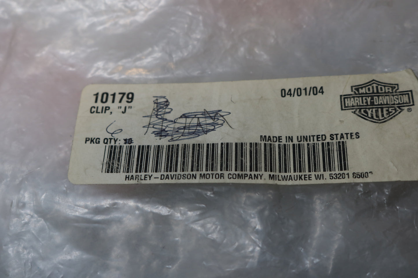 10179 NEW OEM 2004-2022 HARLEY-DAVIDSON SPORTSTER J CLIP "J" 10179