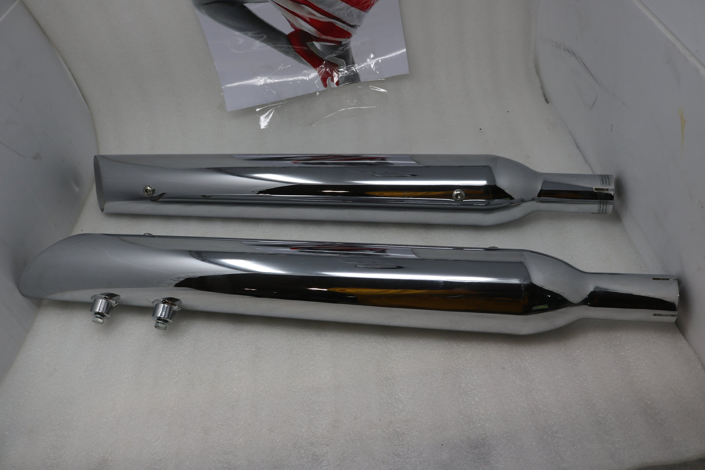 21901-175 NEW CHROME RUSH MUFFLERS 21901-175 FITS 1986-1994 HARLEY TOURING MODELS