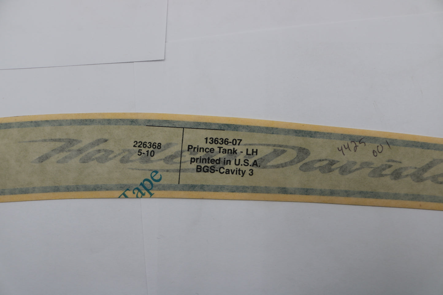 13636-07 NEW OEM HARLEY-DAVIDSON TOURING LEFT GAS TANK DECAL