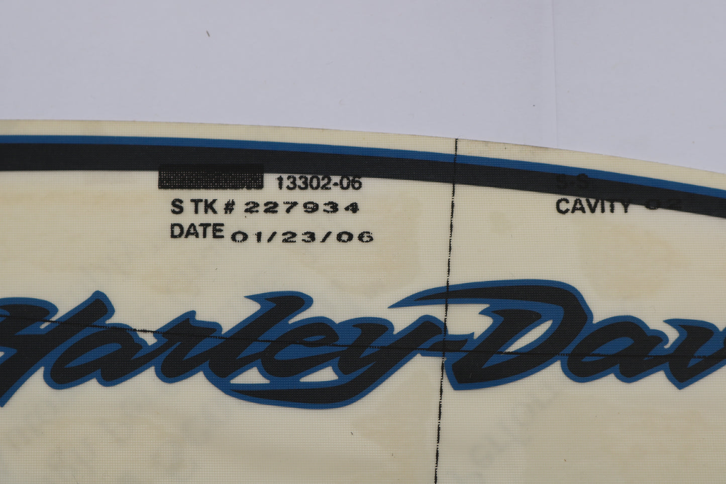 13302-06 NEW OEM 2006 HARLEY-DAVIDSON VRSC VROD AIRBOX COVER DECAL LEFT