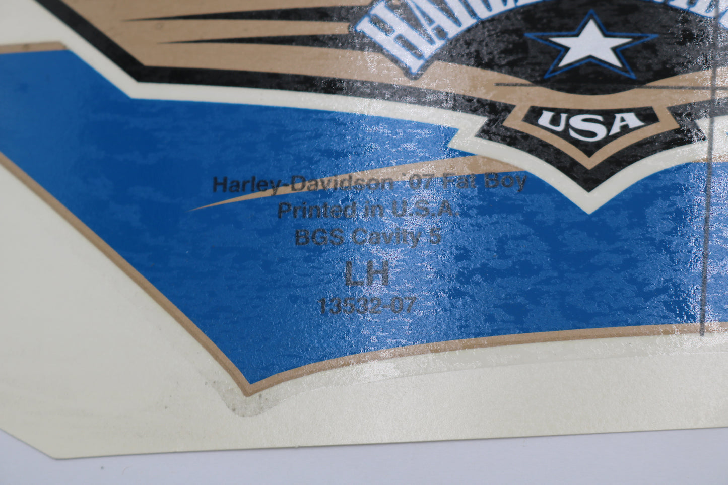 13532-07 NEW OEM 2007 HARLEY-DAVIDSON FLSTF SOFTAIL FATBOY LEFT FUEL TANK DECAL
