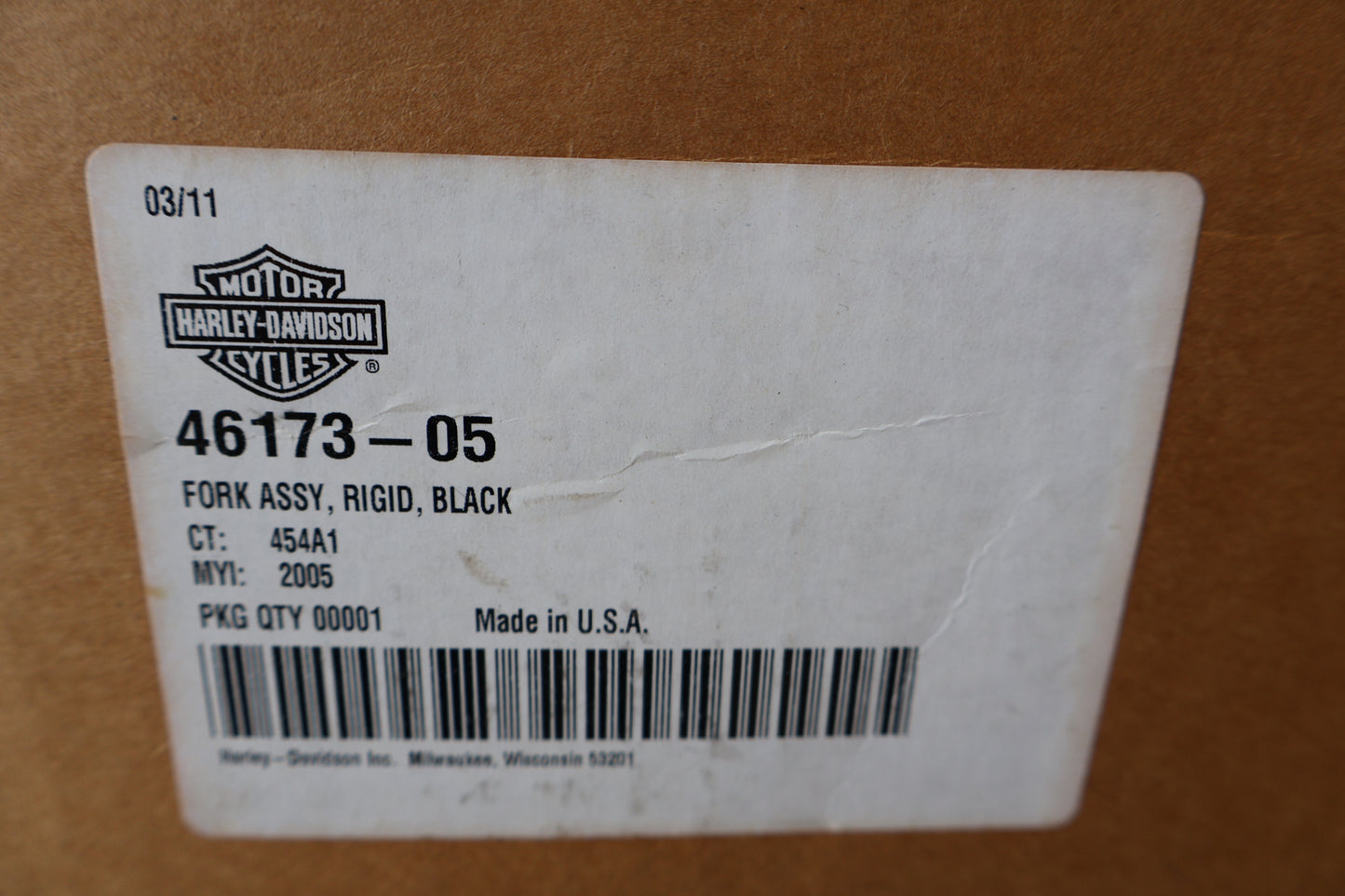 46173-05 NEW OEM 2005-2011 HARLEY-DAVIDSON FLSTSC FLSTSB SPRINGER RIGID FORK LEG