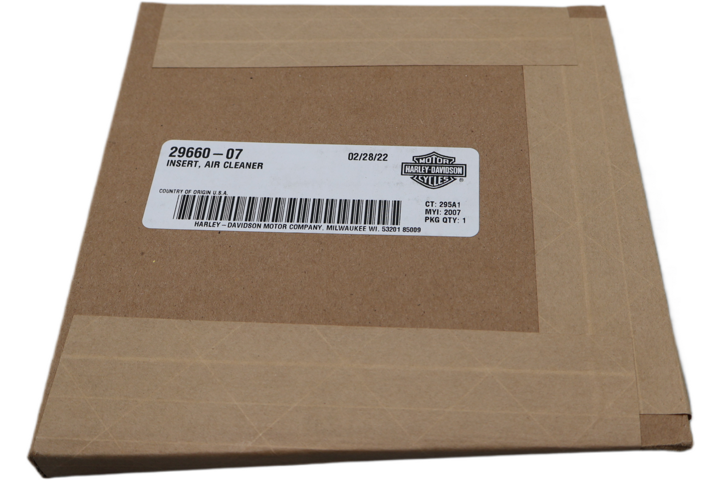29660-07 NEW OEM 2007-2015 HARLEY-DAVIDSON SOFTAIL 96CI AIR CLEANER INSERT GLOSS BLACK