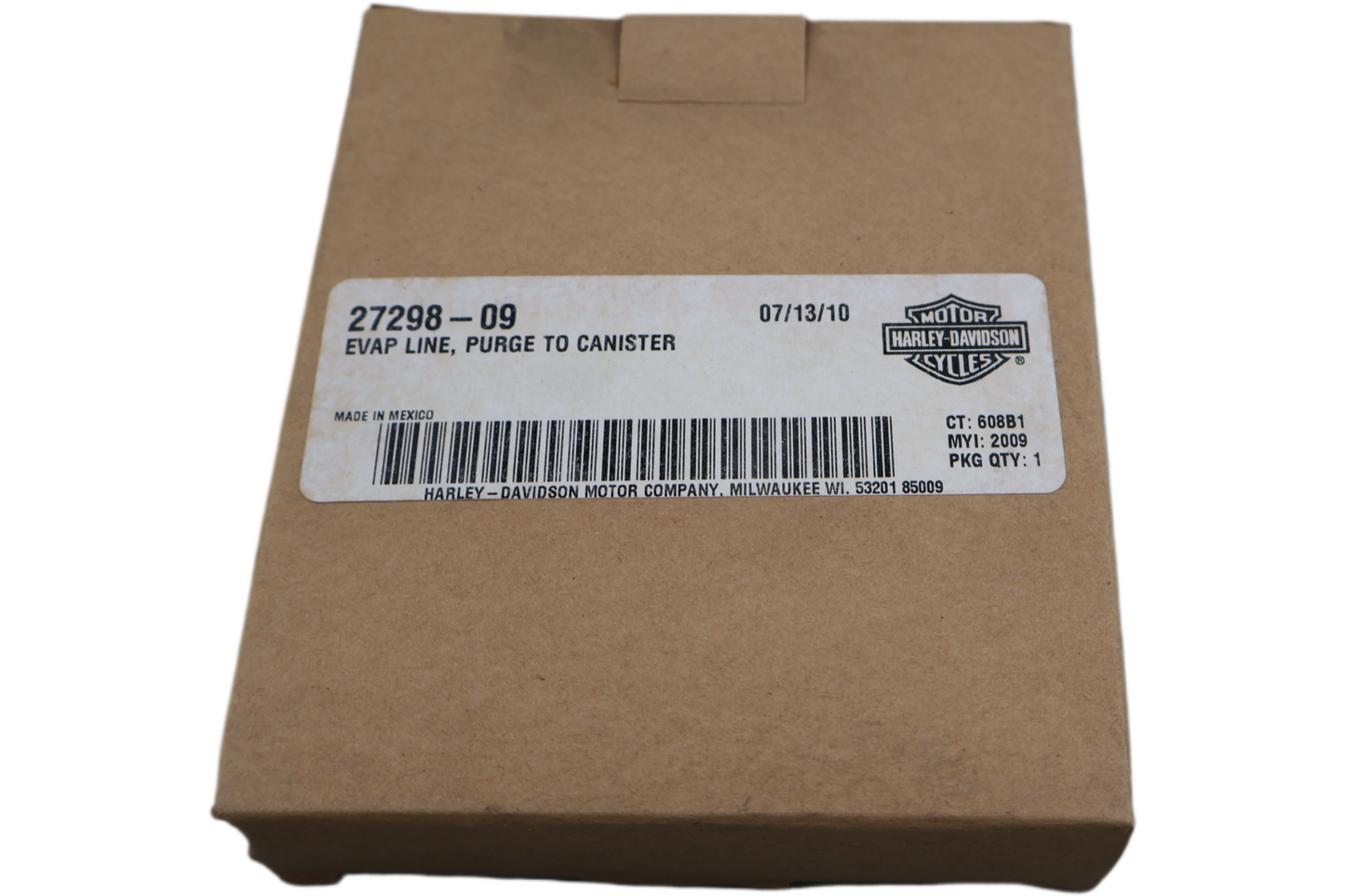 27298-09 NEW OEM 2009-2014 HARLEY-DAVIDSON TOURING EVAP LINE PURGE TO CANISTER