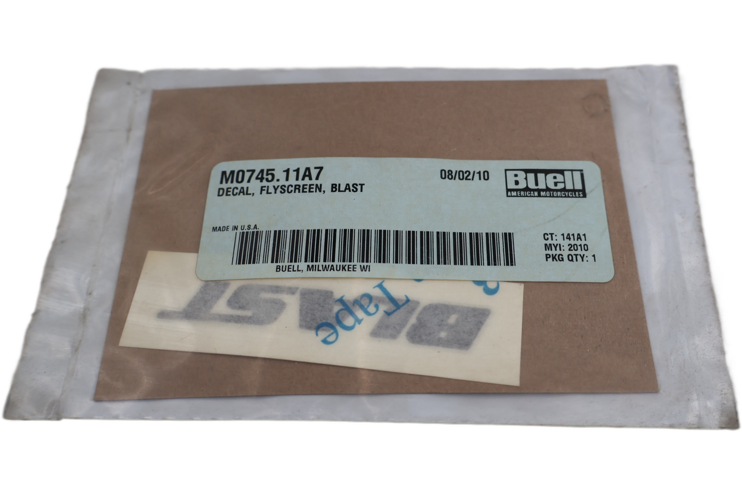 M0745.11A7 NEW OEM BUELL P3 BLAST FLYSCREEN DECAL