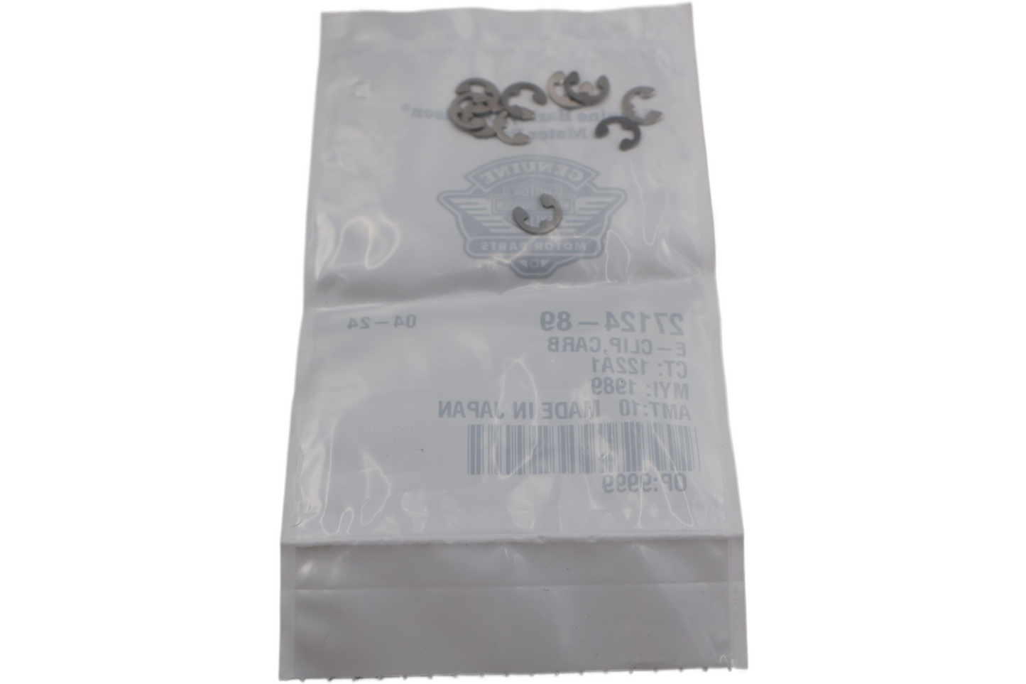27124-89 NEW OEM 1984-2006 HARLEY-DAVIDSON CARBURATOR E-CLIP 10-PACK