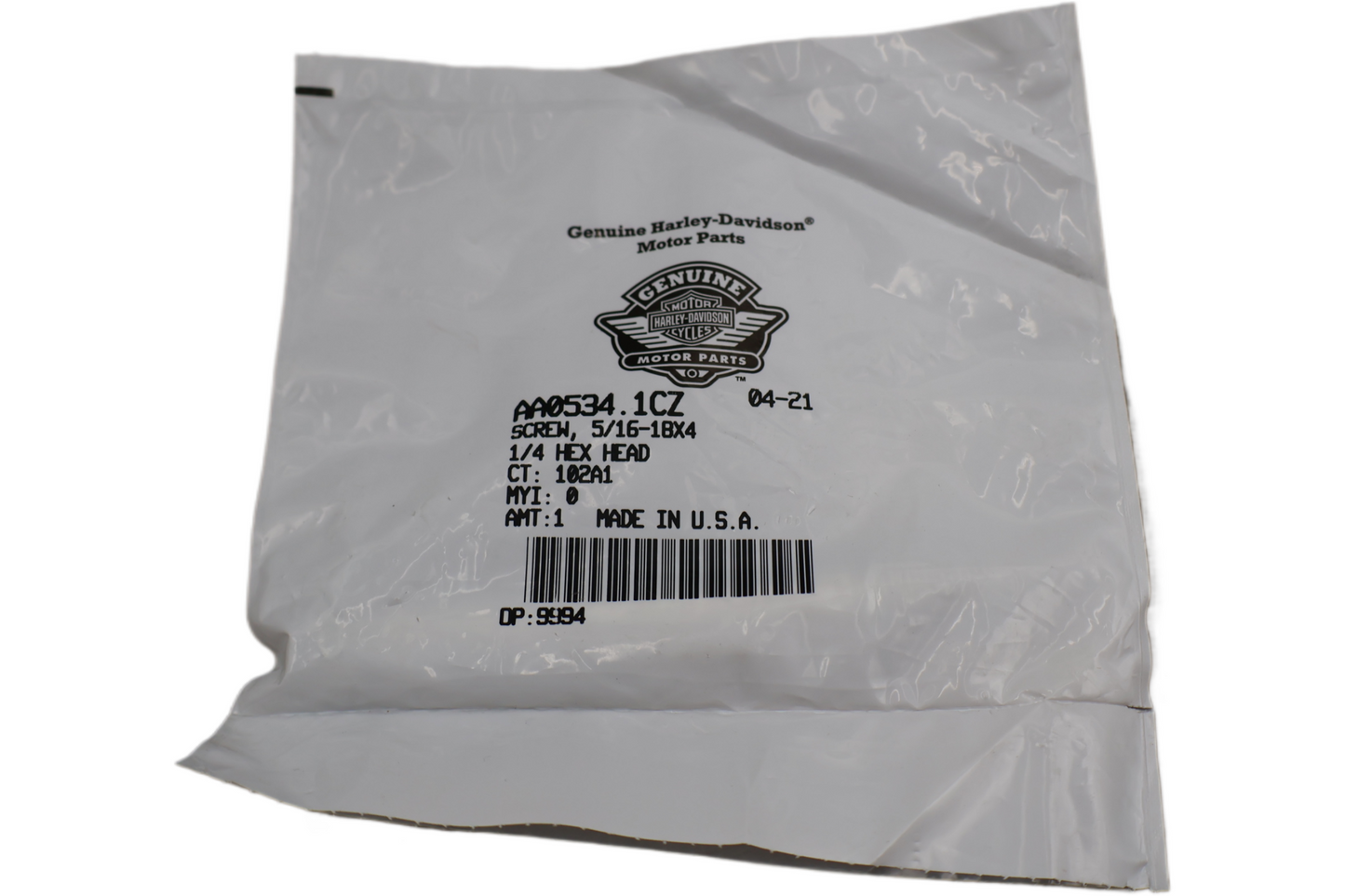 AA0534.1CZ NEW OEM 2000-2002 BUELL S3 SCREW 5/16-18X4-1/4 HEX