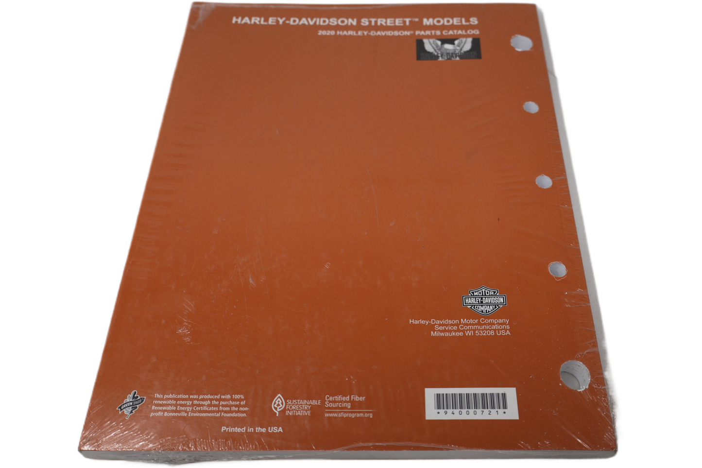 94000721 NEW OEM 2020 HARLEY-DAVIDSON STREET MODELS PARTS CATALOG