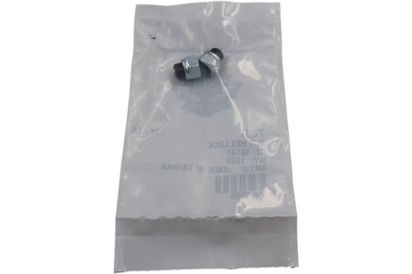 7887 NEW OEM HARLEY-DAVIDSON HEX NYLON CAP NUT 2-PACK 1/4"-20 X 7/16"