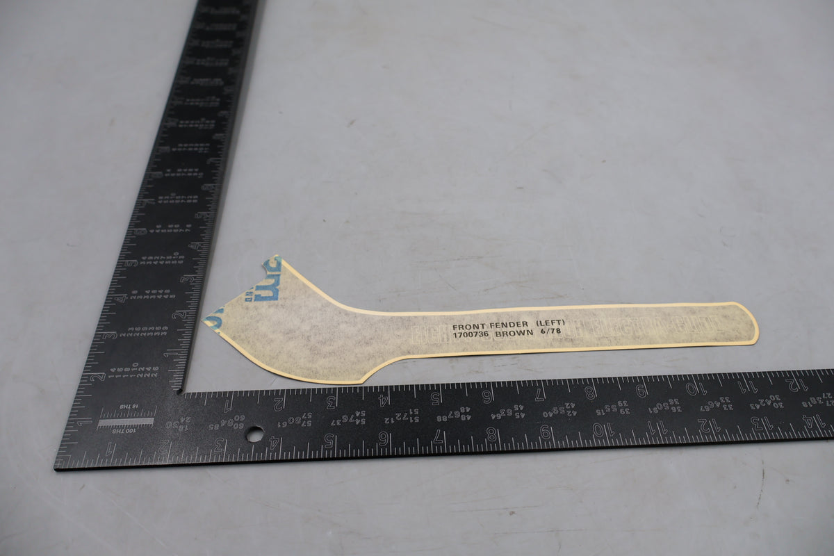 HARLEY 80 CUBIC INCH LEFT FRONT FENDER DECAL BROWN | NEW OEM | PART #59157-79