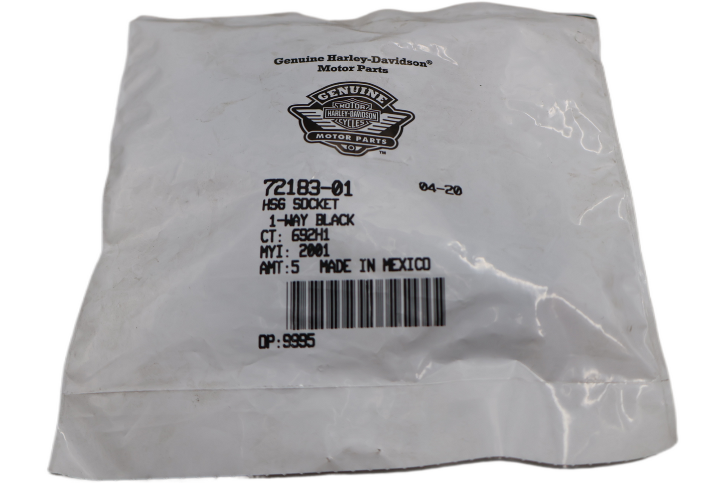 72183-01 NEW OEM 2002-2007 HARLEY-DAVIDSON VRSC VROD HSG SOCKET HOUSING 1-WAY BLACK
