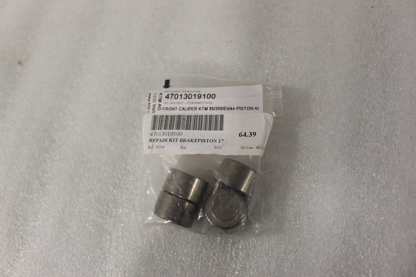 47013019100 NEW OEM 2017-2020 KTM HUSQVARNA 85 BRAKE PISTON REPAIR KIT