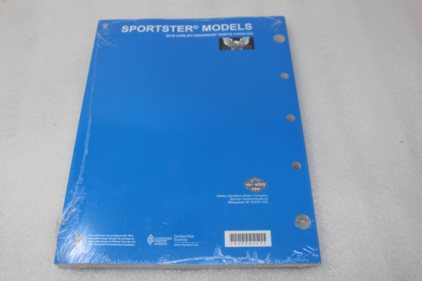 94000442 NEW OEM 2018 HARLEY-DAVIDSON SPORTSTER MODELS PARTS CATALOG