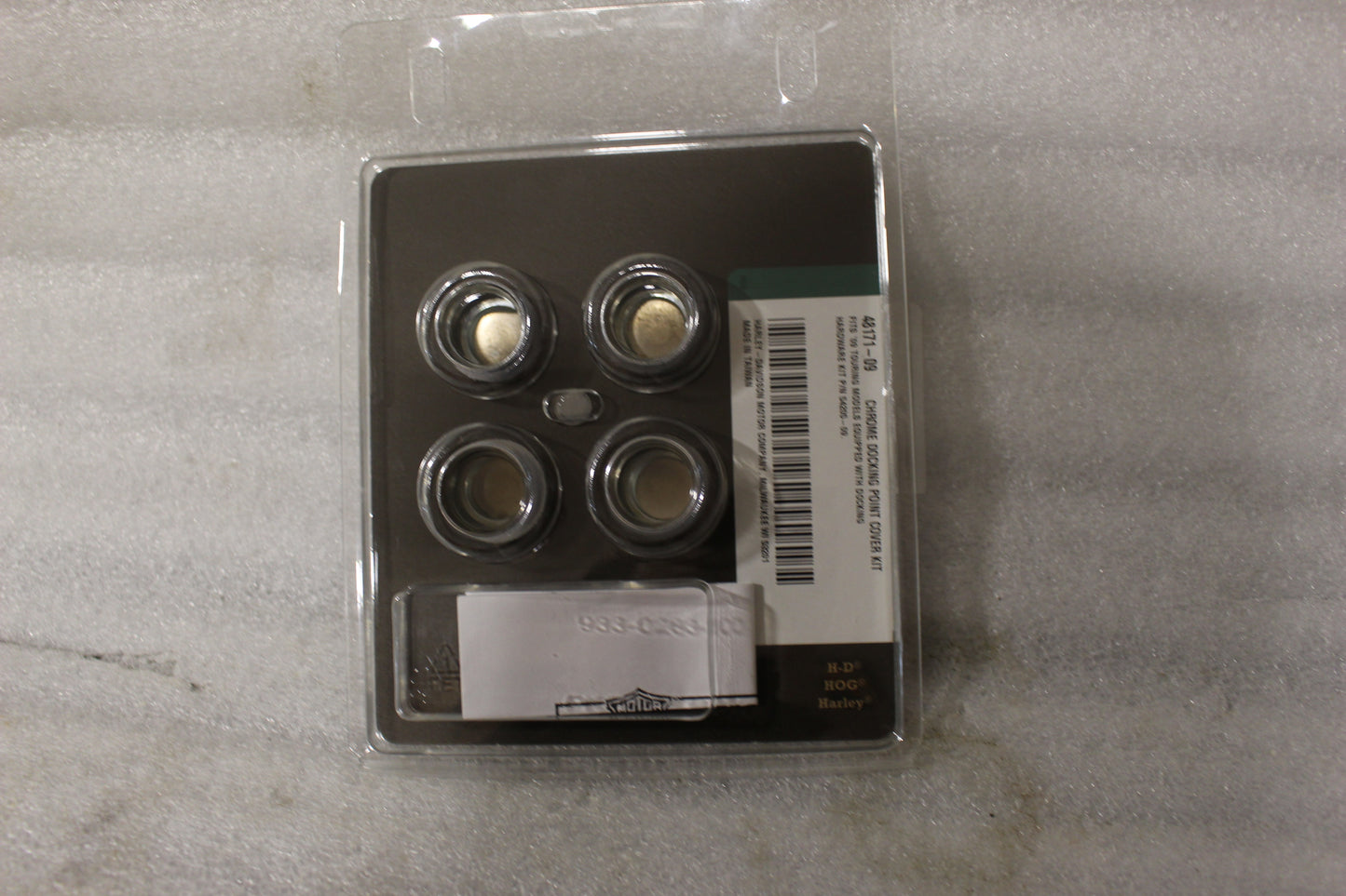 48171-09 NEW OEM 2009 AND NEWER HARLEY-DAVIDSON TOURING REAR CHROME DOCKING POINT COVER KIT
