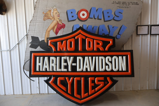 AUTHENTIC ORIGINAL HARLEY-DAVIDSON DEALERSHIP SIGN LIGHTED