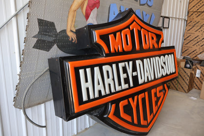 AUTHENTIC ORIGINAL HARLEY-DAVIDSON DEALERSHIP SIGN LIGHTED