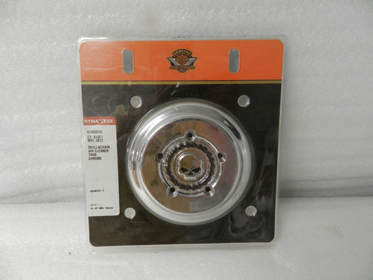 61400019 NEW OEM 2008 AND NEWER HARLEY-DAVIDSON DYNA SKULL & CHAIN AIR CLEANER