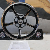 43300641 NEW OEM 2009-2023 HARLEY-DAVIDSON TOURING CONTRAST CHROME TOMAHAWK FRONT WHEEL