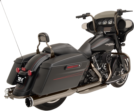 1800-1968 NEW KROMEWERKS 2-INTO-2 CROSSOVER W/4" ECLIPSE MUFFERS FITS 2009-2016 HARLEY TOURING