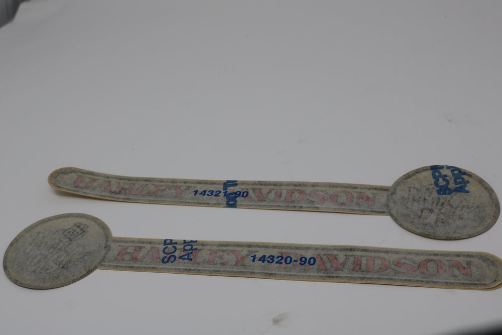 14321-90 14320-90 NEW OEM HARLEY-DAVIDSON FXRT FXR FXRD RIGHT/LEFT GAS TANK DECALS