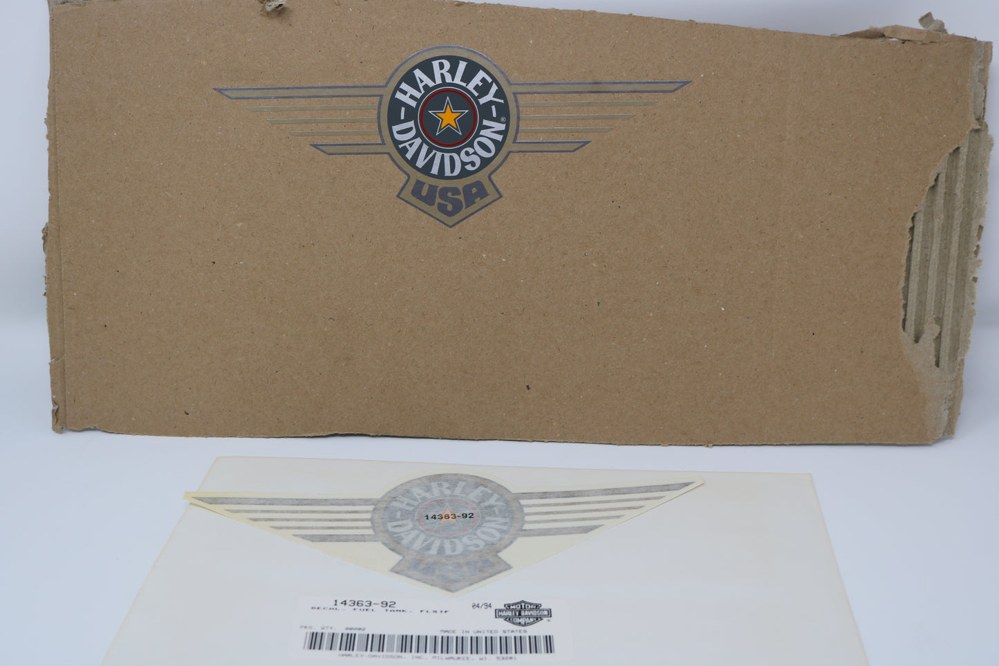 14363-92 NEW OEM HARLEY-DAVIDSON FLSTF SOFTAIL FATBOY GAS TANK DECAL 14363-92