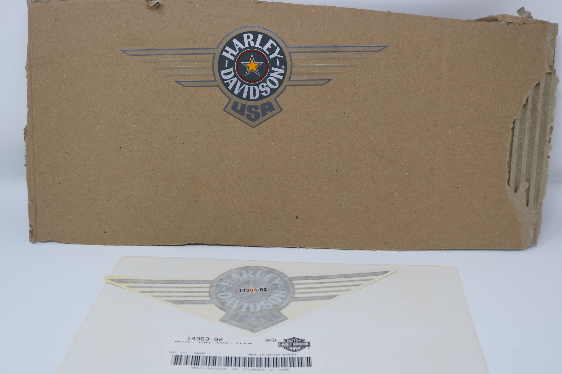14363-92 NEW OEM HARLEY-DAVIDSON FLSTF SOFTAIL FATBOY GAS TANK DECAL 14363-92