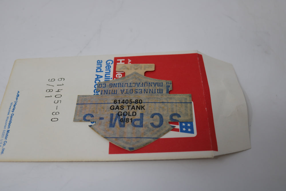 61405-80 NEW OEM HARLEY-DAVIDSON  XL AMF FXW FX FXB BLACK GOLD GAS TANK DECAL