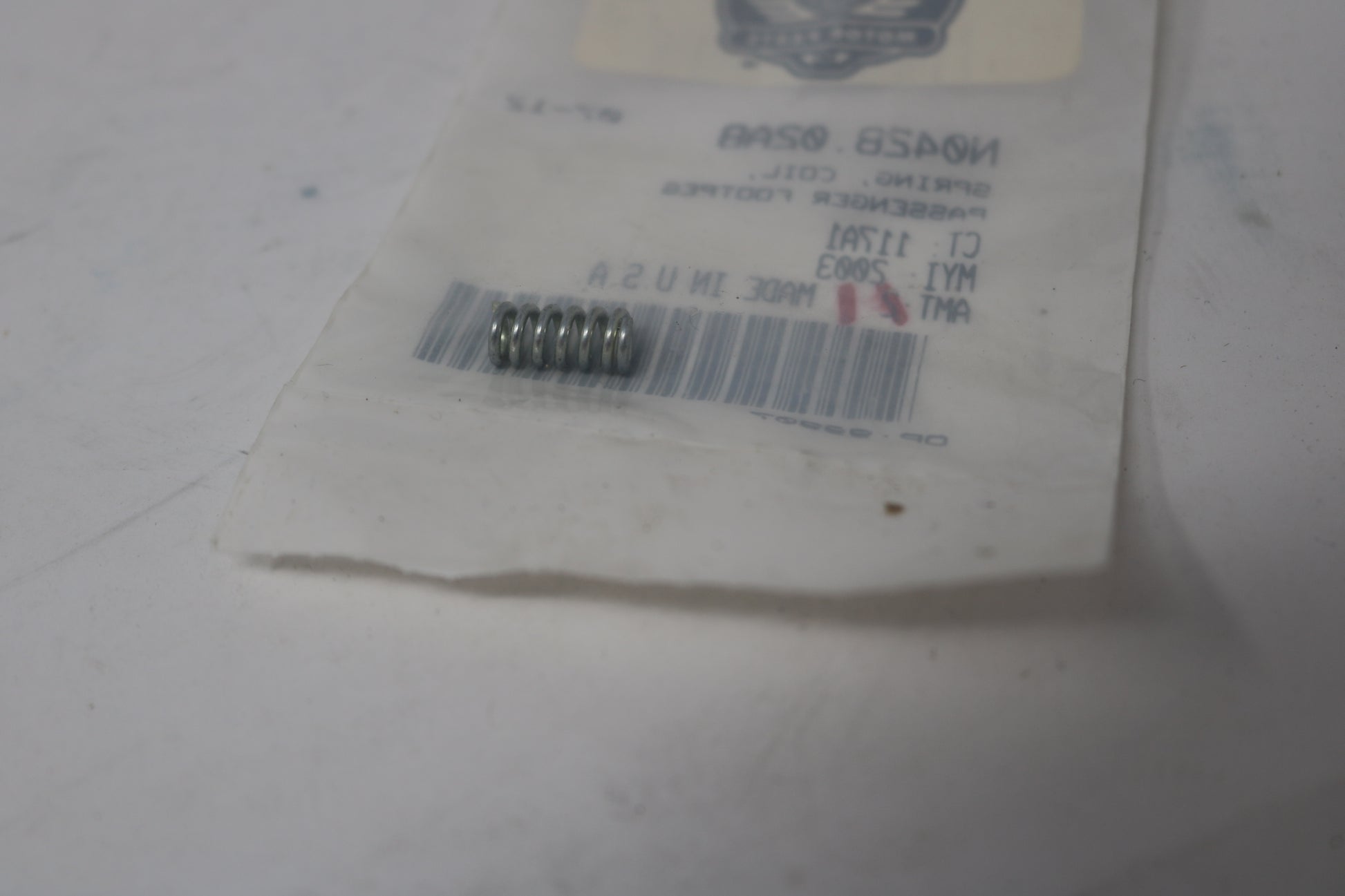 N0428.02A8 NEW OEM BUELL PASSENGER FOOT PEG COIL SPRING N0428.02A8