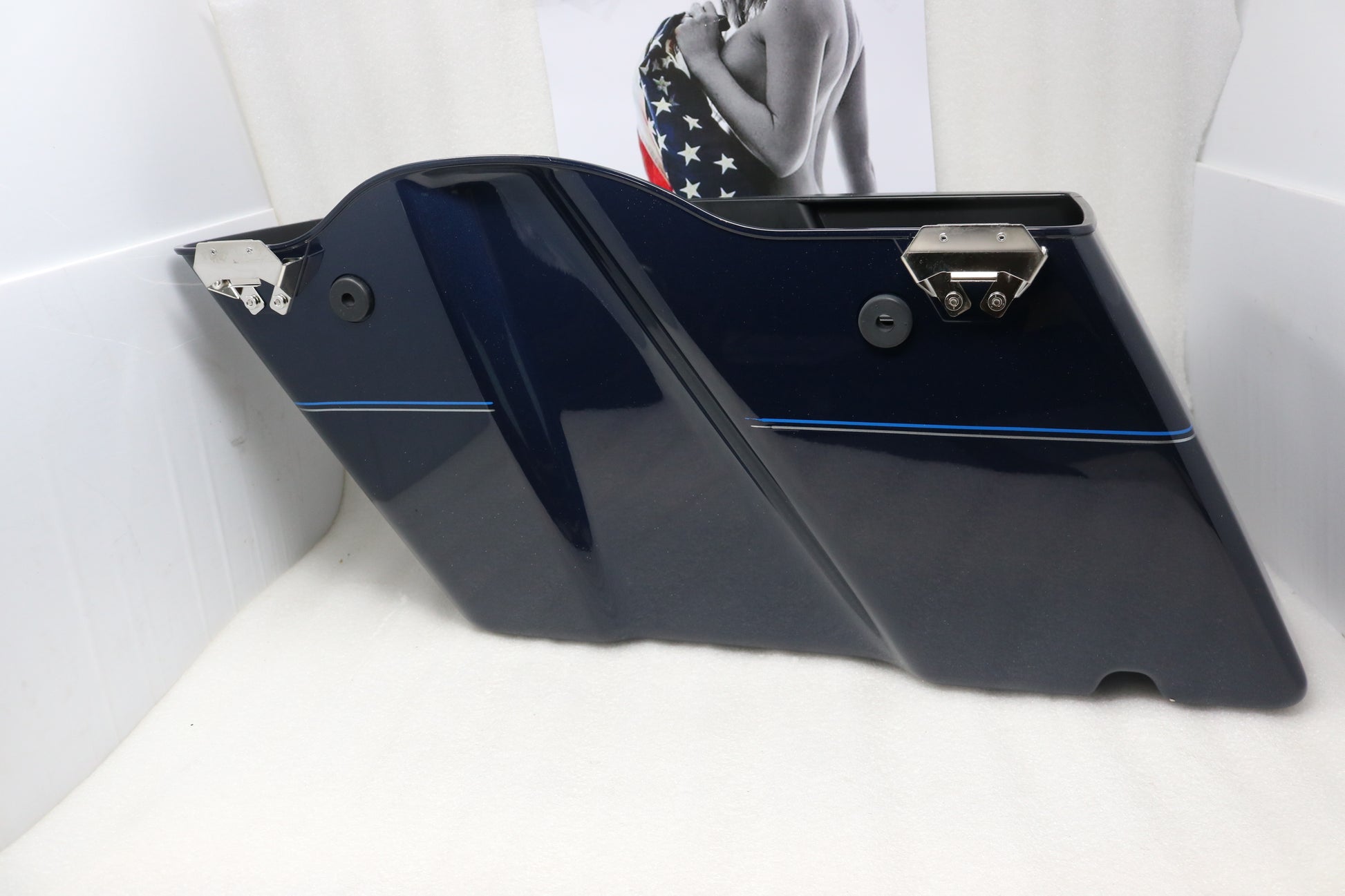 90651-08CPS NEW OEM 1997-2013 HARLEY-DAVIDSON TOURING RIGHT SADDLEBAG BOTTOM DK BLUE 90651-