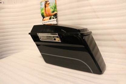 90899-08BHY NEW OEM 1997-2013 HARLEY-DAVIDSON TOURING VIVID BLACK LEFT SADDLEBAG ASSY