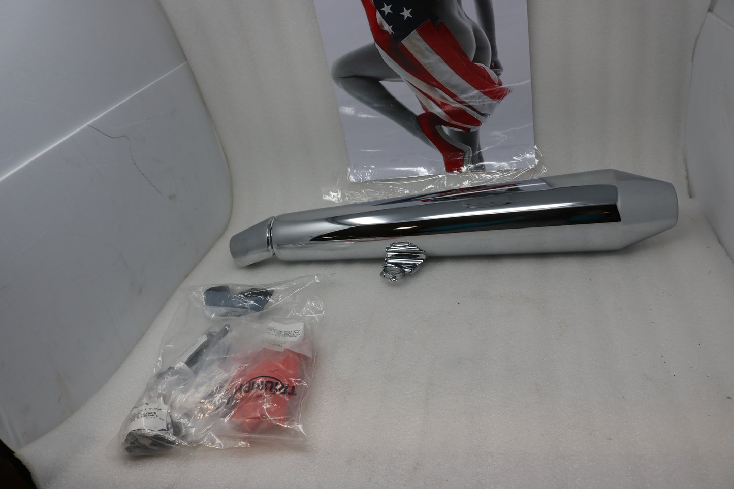 T2206454 NEW OEM 2008-2020 TRIUMPH THRUXTON 900 EFI RIGHT SILENCER EXHAUST MUFFLER CAT4
