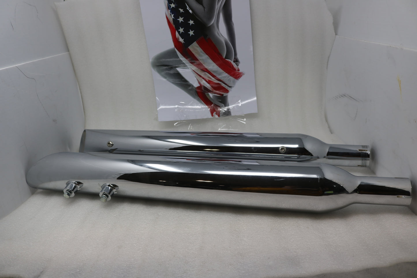21901-175 NEW CHROME RUSH MUFFLERS 21901-175 FITS 1986-1994 HARLEY TOURING MODELS