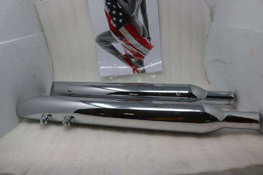 21901-175 NEW CHROME RUSH MUFFLERS 21901-175 FITS 1986-1994 HARLEY TOURING MODELS