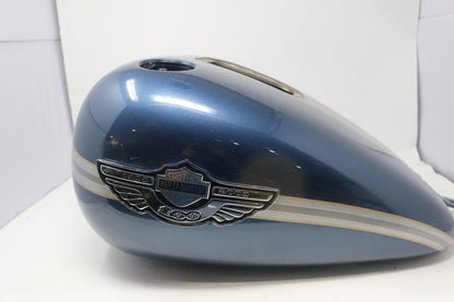OEM NTO 2003 HARLEY-DAVIDSON FXSTI FLSTCI FLSTFI SOFTAIL 100TH ANNIVERSARY GAS TANK GUNMETAL BLUE