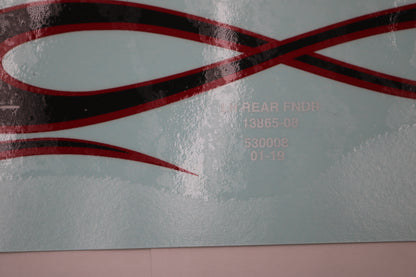 13865-08 NEW OEM 2008 HARLEY-DAVIDSON FXCWC SOFTAIL ROCKER BLK/RED LEFT REAR FENDER DECAL