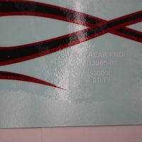 13865-08 NEW OEM 2008 HARLEY-DAVIDSON FXCWC SOFTAIL ROCKER BLK/RED LEFT REAR FENDER DECAL