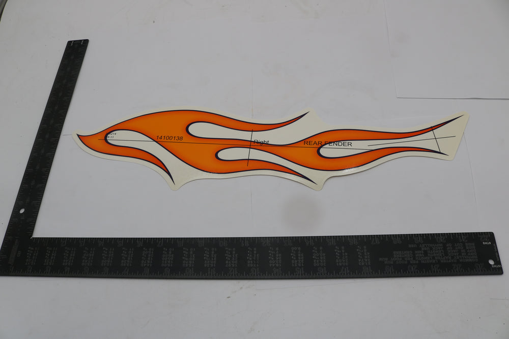 14100138 NEW OEM HARLEY-DAVIDSON FLSTC HERITAGE SOFTAIL RIGHT REAR FENDER FLAMES DECAL