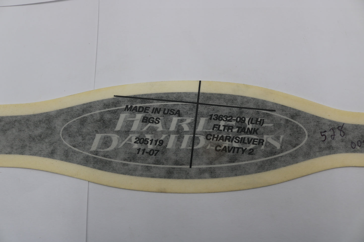 13632-09 NEW OEM 2009 HARLEY-DAVIDSON FLTR TANK DECAL CHAR/SILVER