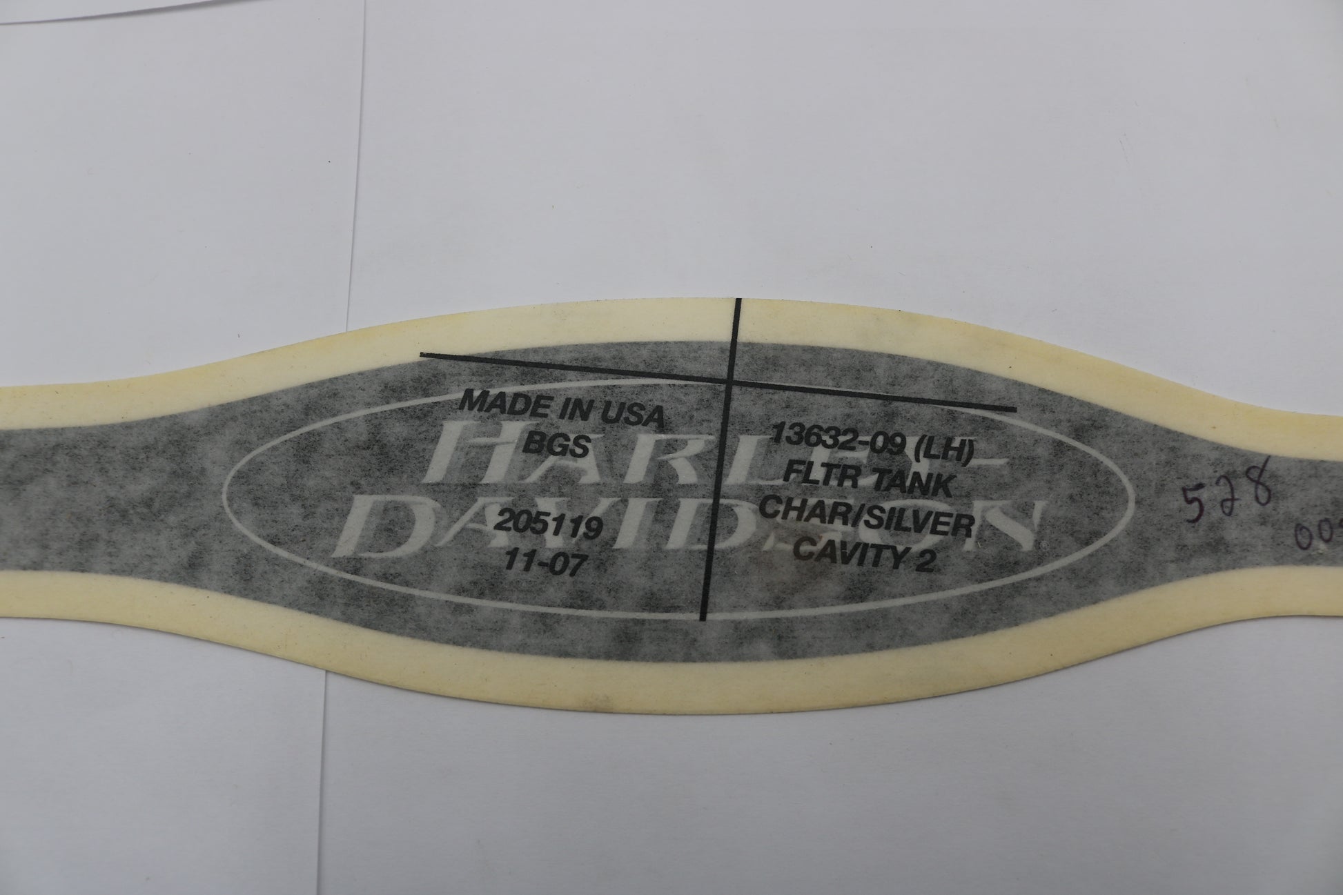 13632-09 NEW OEM 2009 HARLEY-DAVIDSON FLTR TANK DECAL CHAR/SILVER