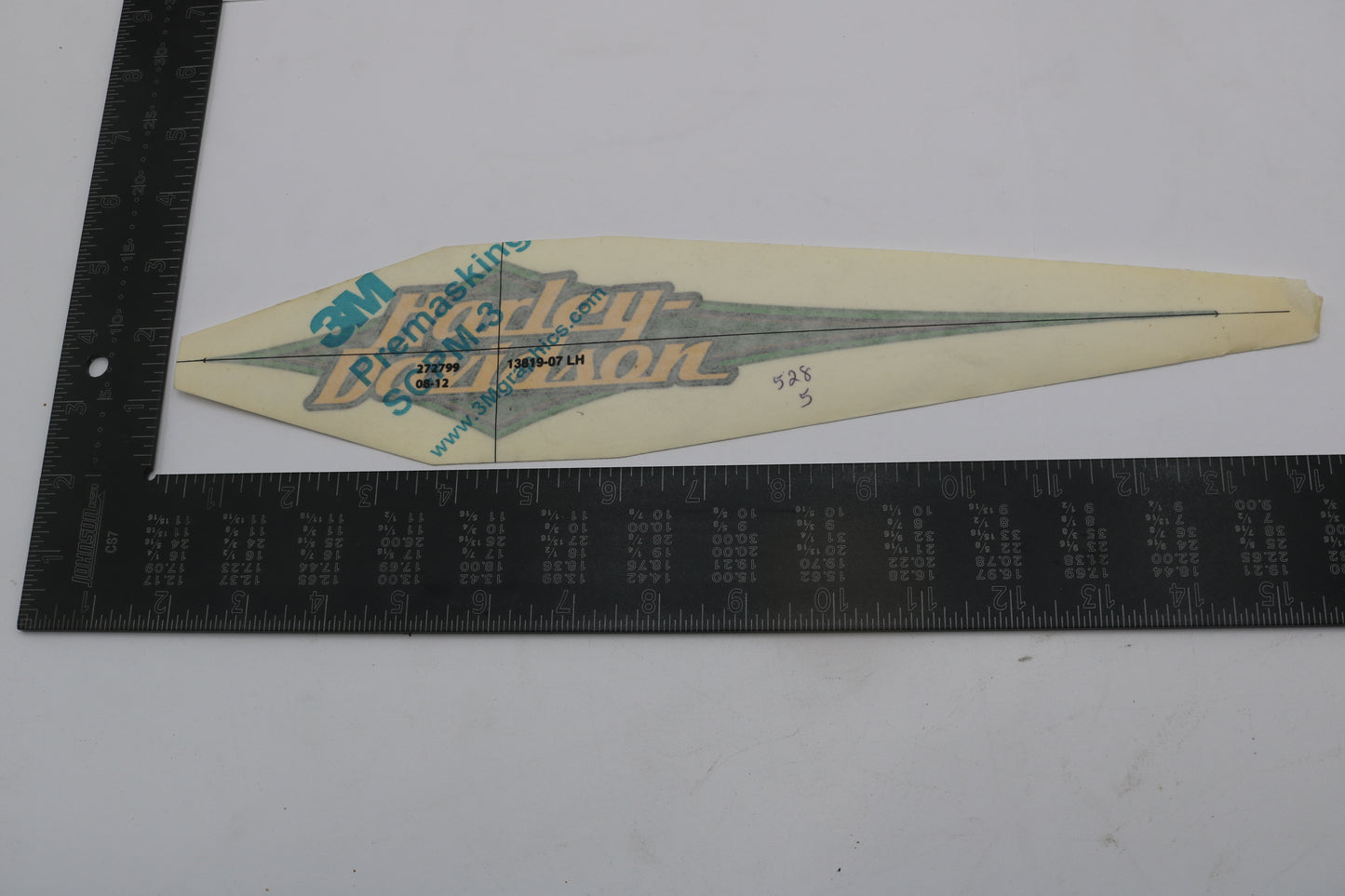 13819-07 NEW OEM 2007 HARLEY-DAVIDSON SOFTAIL LEFT GAS TANK DECAL GOLD LEAF GREEN