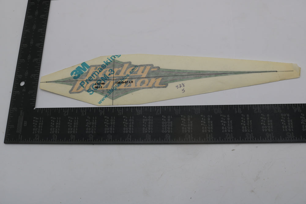 13819-07 NEW OEM 2007 HARLEY-DAVIDSON SOFTAIL LEFT GAS TANK DECAL GOLD LEAF GREEN