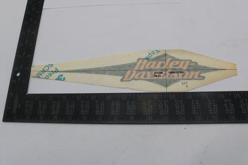 13829-07 NEW OEM 2007 HARLEY-DAVIDSON SOFTAIL RIGHT GAS TANK DECAL GOLD LEAF GREEN