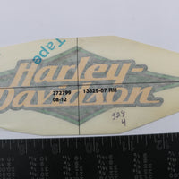 13829-07 NEW OEM 2007 HARLEY-DAVIDSON SOFTAIL RIGHT GAS TANK DECAL GOLD LEAF GREEN