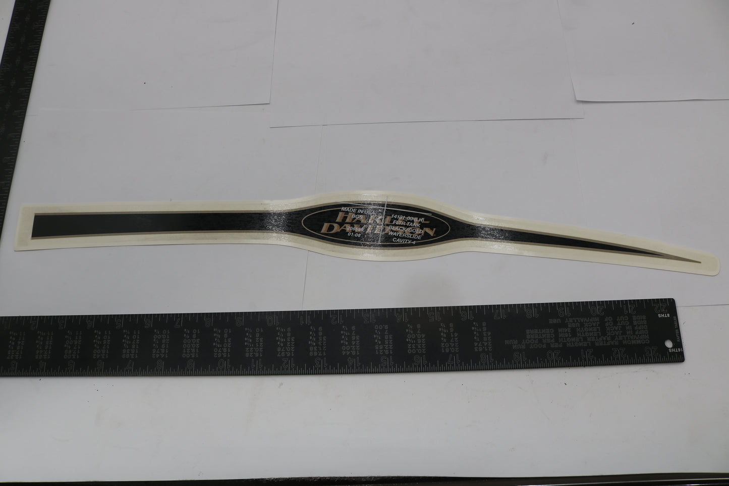 14131-09 NEW OEM 2009 HARLEY-DAVIDSON FLTR ROADGLIDE LEFT FUEL TANK DECAL BLACK/GOLD