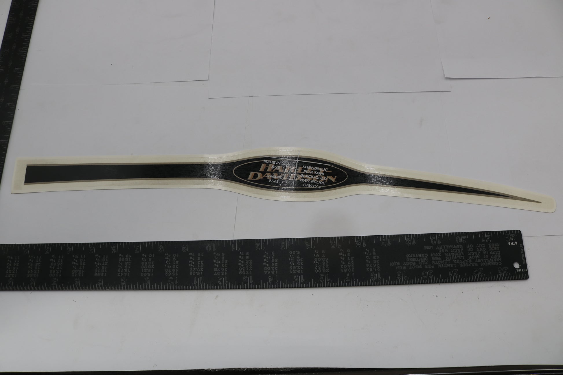 14131-09 NEW OEM 2009 HARLEY-DAVIDSON FLTR ROADGLIDE LEFT FUEL TANK DECAL BLACK/GOLD