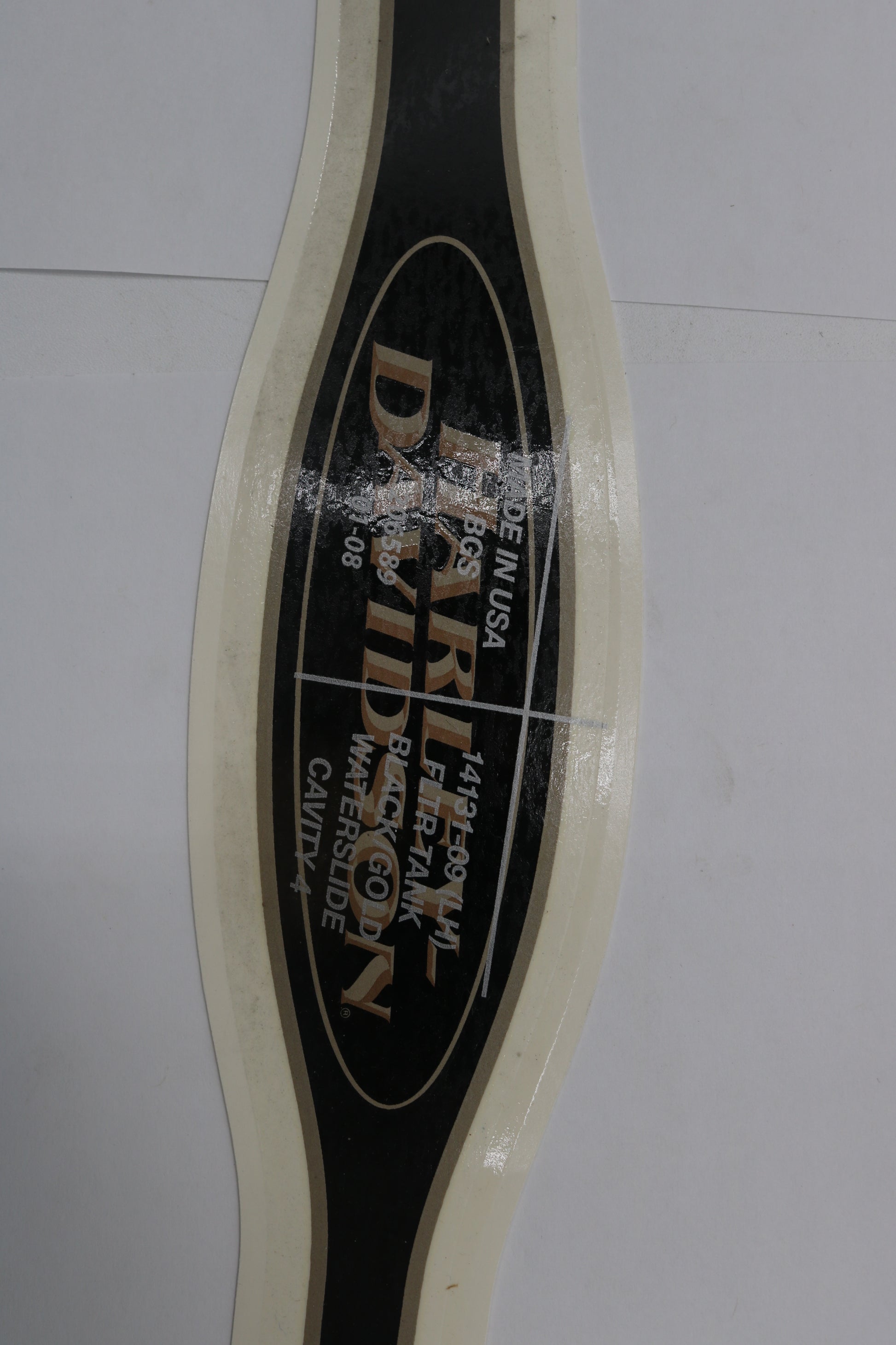 14131-09 NEW OEM 2009 HARLEY-DAVIDSON FLTR ROADGLIDE LEFT FUEL TANK DECAL BLACK/GOLD