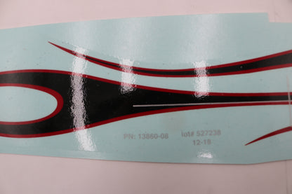 13860-08 NEW OEM 2008 HARLEY-DAVIDSON FXCWC SOFTAIL ROCKER FUEL TANK DECAL BLK/RD RH