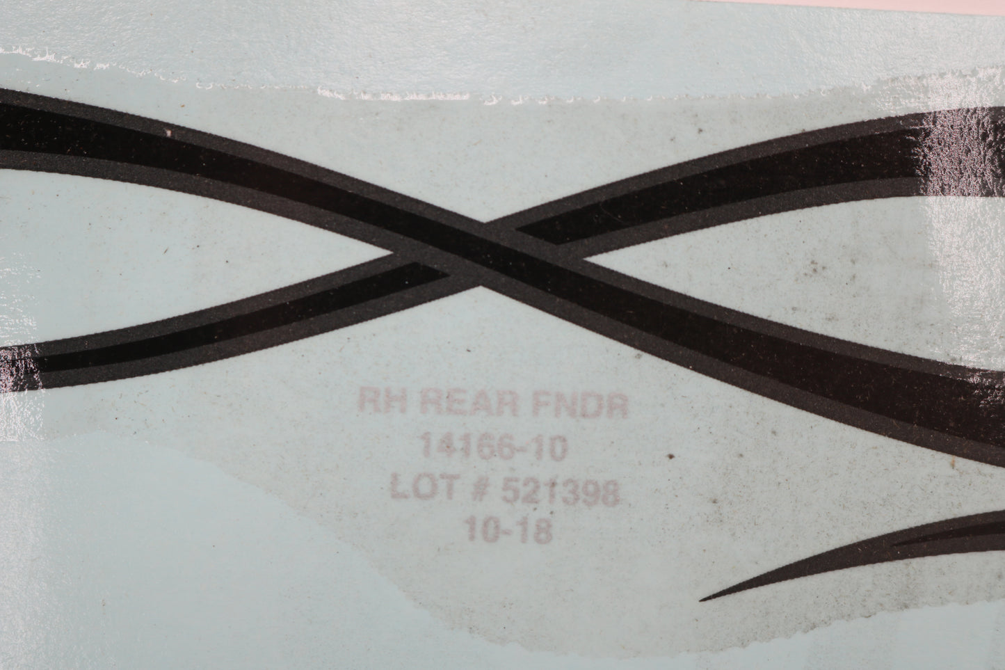 14166-10 NEW OEM 2010 HARLEY-DAVIDSON FXCWC REAR FENDER DECAL CHR/BLK RH