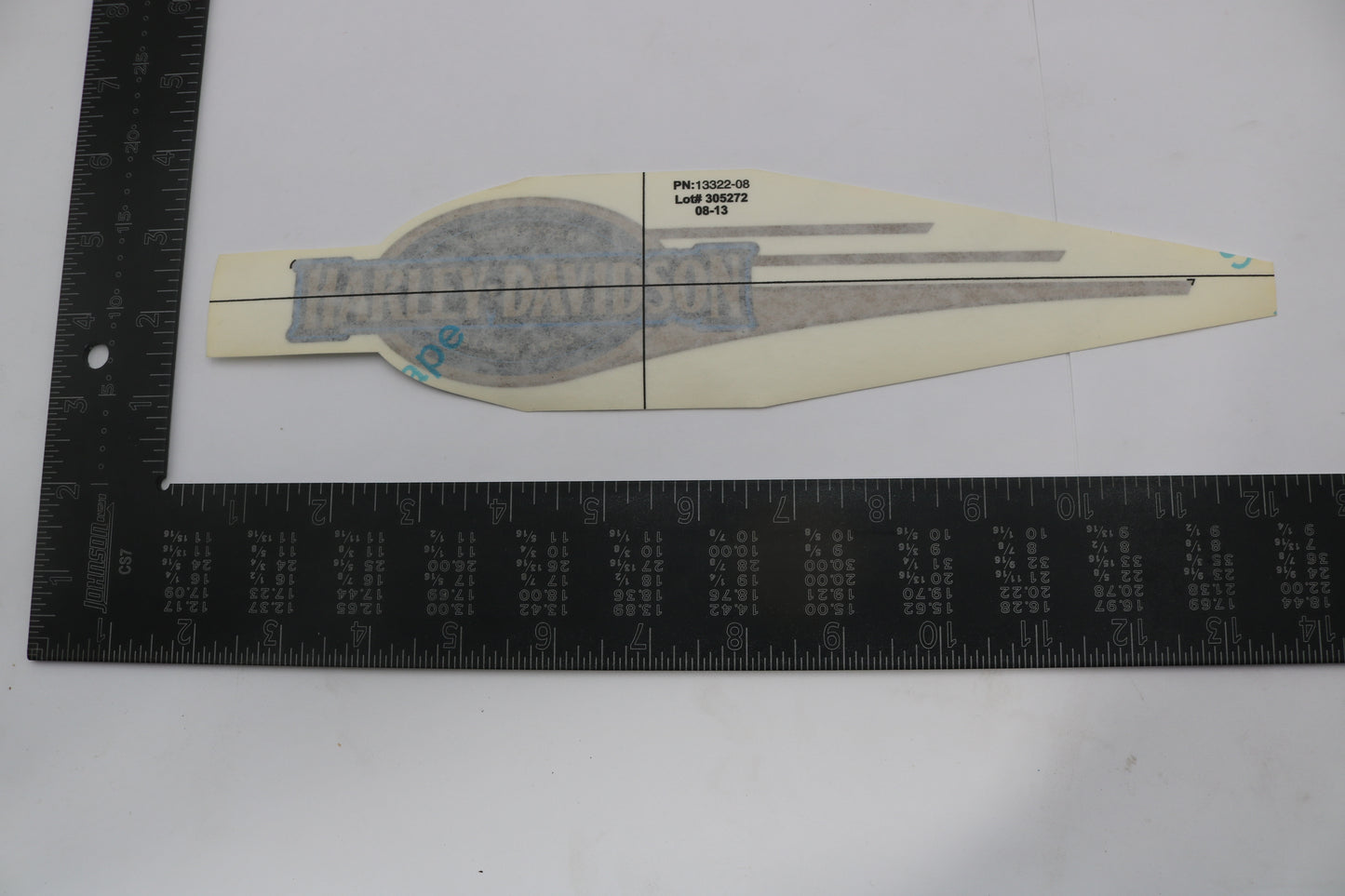 13322-08 NEW OEM 2008 HARLEY-DAVIDSON HERITAGE SOFTAIL LEFT GAS TANK DECAL BLUE/GOLD