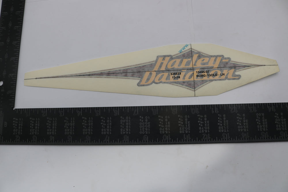 13495-07 NEW OEM 2007 HARLEY-DAVIDSON SOFTAIL RIGHT FUEL TANK DECAL GOLD LEAF BURG